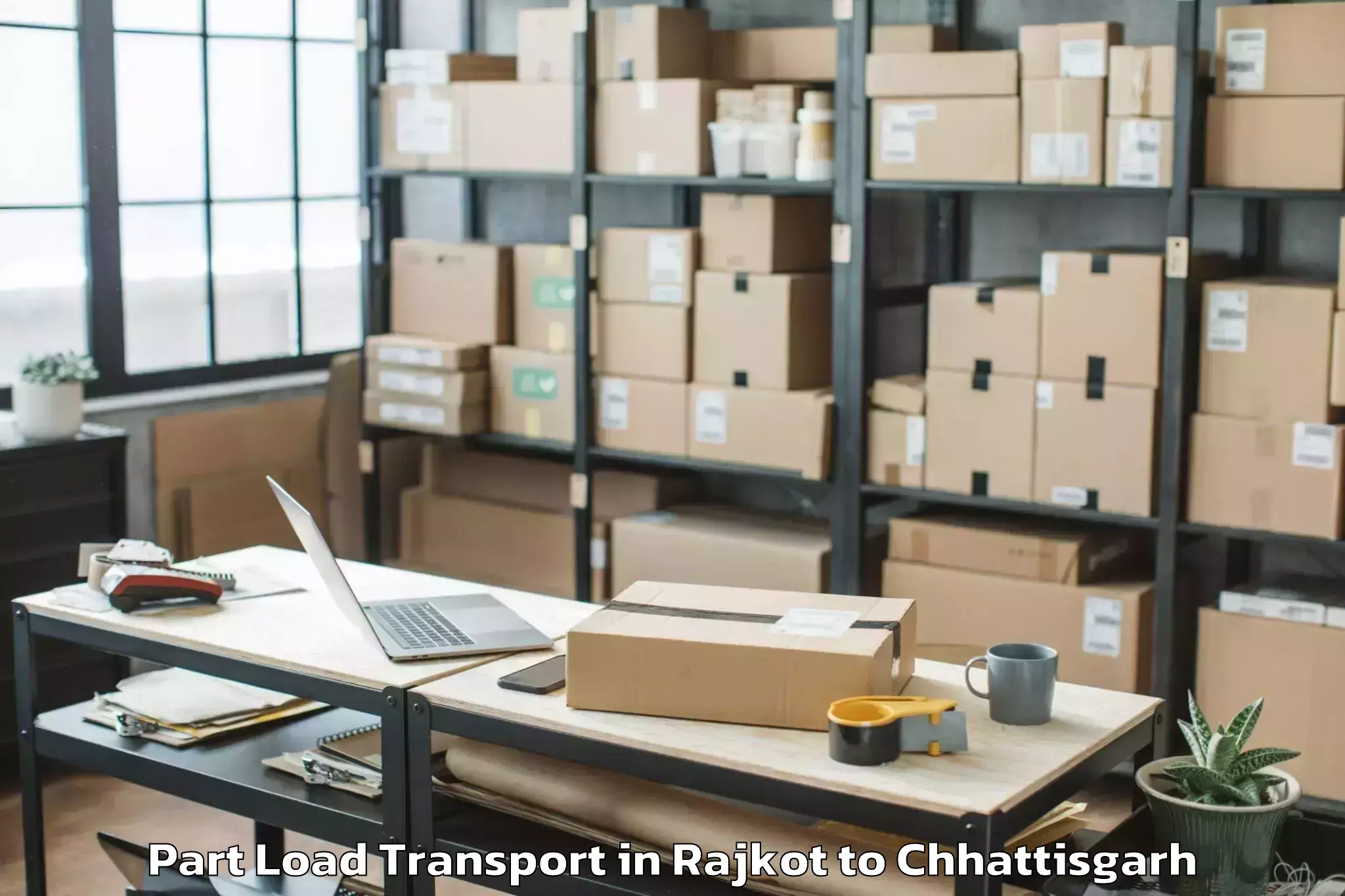 Affordable Rajkot to Bastanar Part Load Transport